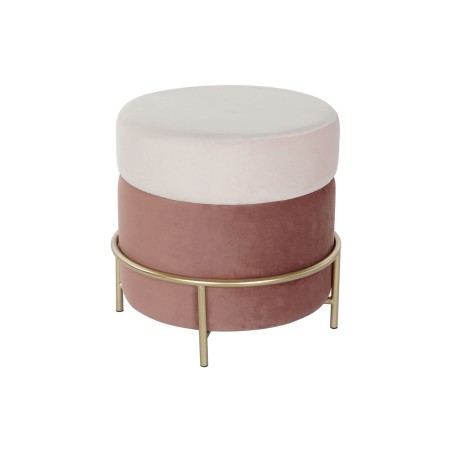 Reposapiés DKD Home Decor Rosa Dorado Metal Terciopelo 48 x 48 x 47 c