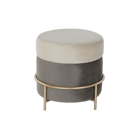 Poggiapiedi DKD Home Decor Marrone Grigio Dorato Metallo 48 x 48 x 46