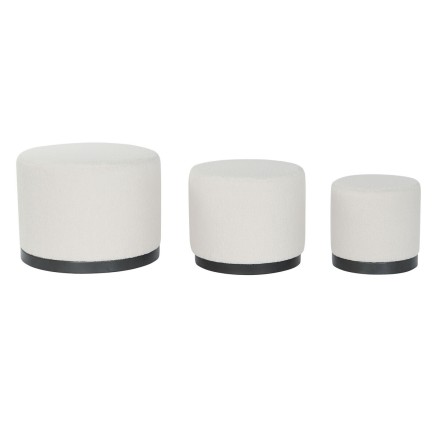 Repose-pied DKD Home Decor Blanc Noir Polyester Bois MDF Scandi 60 x 6