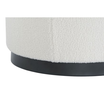 Repose-pied DKD Home Decor Blanc Noir Polyester Bois MDF Scandi 60 x 6 2
