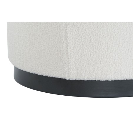 Voetensteun DKD Home Decor Wit Zwart Polyester Hout MDF Scandi 60 x 60