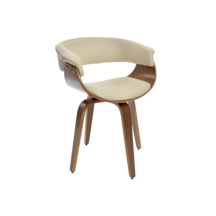 Sedia da Sala da Pranzo DKD Home Decor Marrone Crema 61 x 46 x 78 cm
