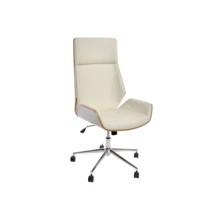 Bureaustoel DKD Home Decor Bruin Crème Zilverkleurig 60 x 65,5 x 118