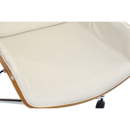 Silla de Oficina DKD Home Decor Marrón Crema Plateado 60 x 65,5 x 118