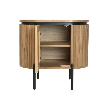 Comodino Home ESPRIT Naturale Metallo Legno di paulownia 60 x 43 x 57