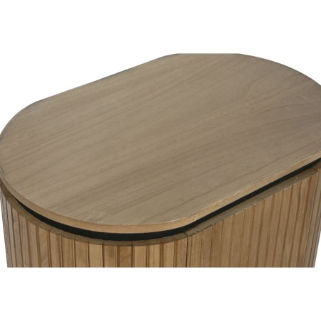 Comodino Home ESPRIT Naturale Metallo Legno di paulownia 60 x 43 x 57