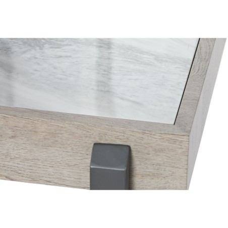 Tavolo aggiuntivo Home ESPRIT Bianco Grigio Naturale Metallo 50 x 50 x