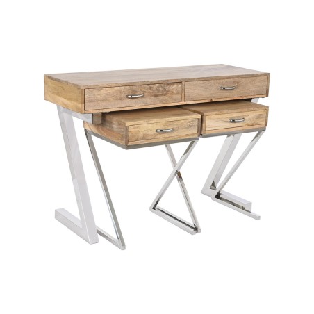 Zijtafel met lades Home ESPRIT Bruin Zilverkleurig Lichtbruin 110 x 40