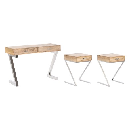 Zijtafel met lades Home ESPRIT Bruin Zilverkleurig Lichtbruin 110 x 40