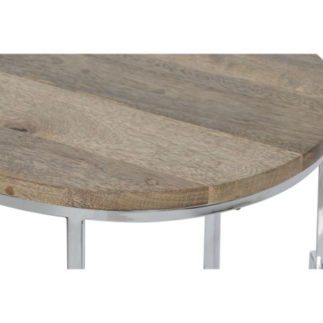 Set of 3 tables Home ESPRIT Brown Silver Natural Steel Mango wood 49,5