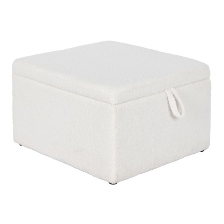 Panca Home ESPRIT Bianco Poliestere Legno MDF 60 x 60 x 36 cm