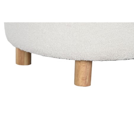 Kruk Home ESPRIT Wit Polyester Rubberwood Hout MDF 48 x 48 x 43 cm