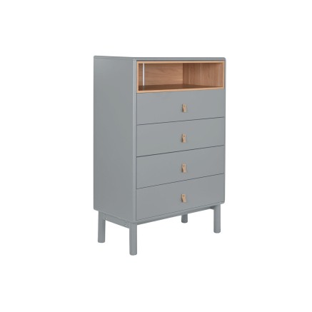 Caisson à Tiroirs Home ESPRIT Bleu Gris polypropylène Bois MDF 80 x