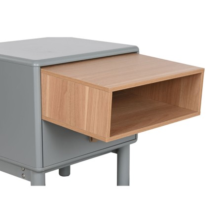 Mesita de Noche Home ESPRIT Azul Gris Natural Madera MDF 48 x 40 x 55