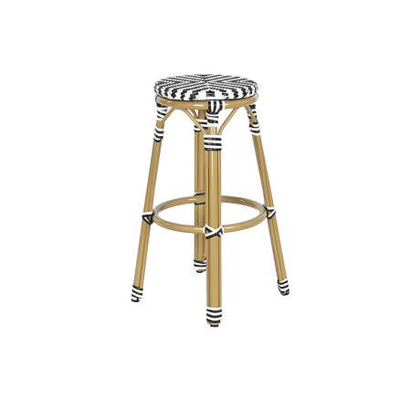 Taburete Home ESPRIT Bicolor Metal ratán sintético 39,5 x 39,5 x 74, 2