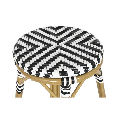 Stool Home ESPRIT Bicoloured Metal synthetic rattan 39,5 x 39,5 x 74,5