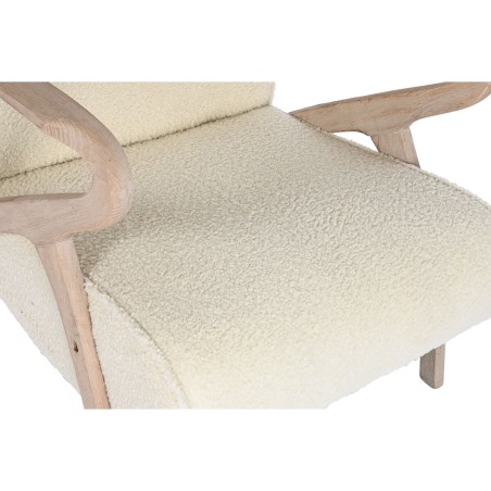 Armstoel Home ESPRIT Wit Natuurlijk 57 x 55 x 85 cm