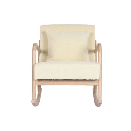 Fauteuil à Bascule Home ESPRIT Blanc Naturel Bois d'hévéa 66 x 88 x