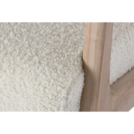 Fauteuil à Bascule Home ESPRIT Blanc Naturel Bois d'hévéa 66 x 88 x