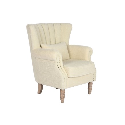 Poltrona Home ESPRIT Bianco Naturale Legno d'albero della gomma 73 X 6