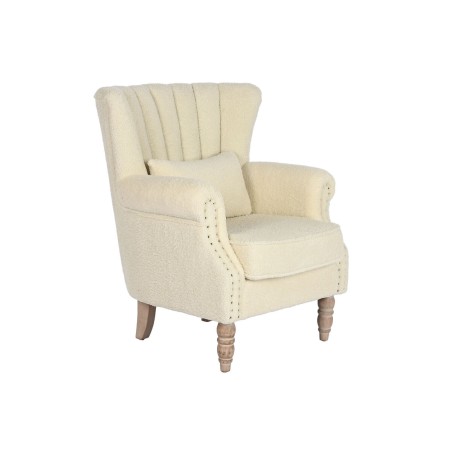 Poltrona Home ESPRIT Bianco Naturale Legno d'albero della gomma 73 X 6