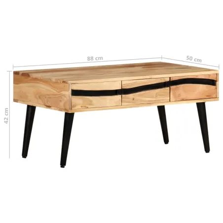 Table basse 88x50x42 cm Bois d'acacia solide
