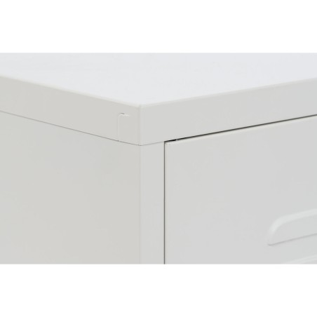 Comodino Home ESPRIT Bianco Metallo 35 x 35 x 51 cm