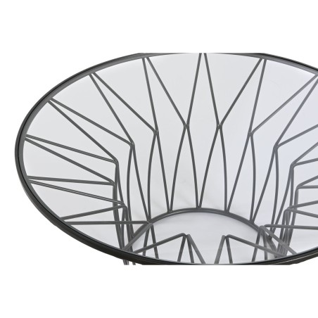 Hoofdtafel Home ESPRIT Metaal Kristal 85 x 85 x 39 cm