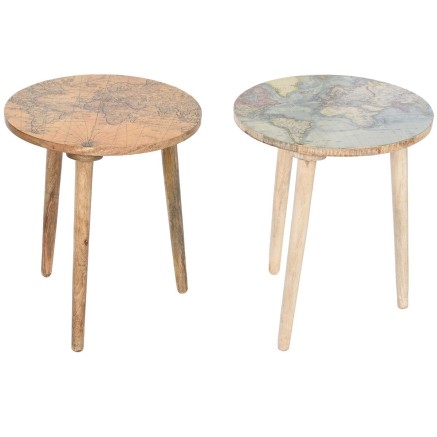 Tavolo aggiuntivo Home ESPRIT Bianco Marrone Chiaro Legno di mango 40
