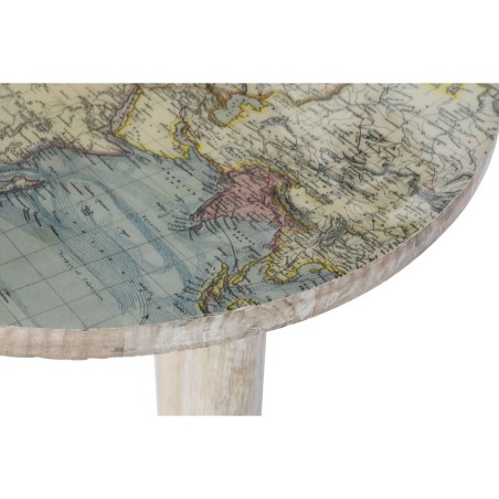 Table d'appoint Home ESPRIT Blanc Marron Clair Bois de manguier 40 x 4