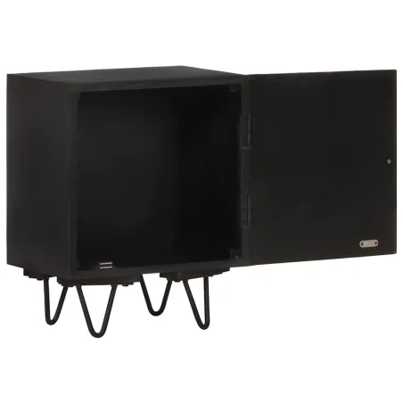 Table de chevet avec front en laiton 40x30x50cm Manguier massif