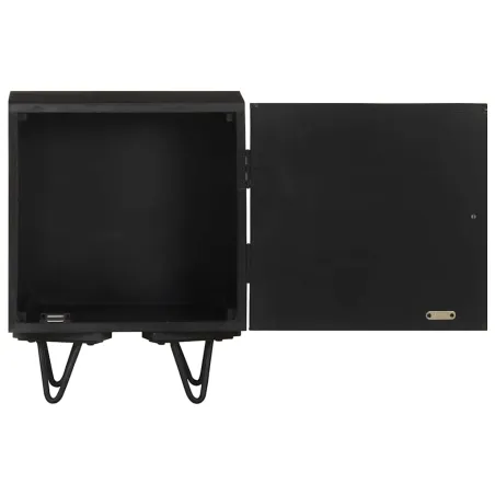 Table de chevet avec front en laiton 40x30x50cm Manguier massif