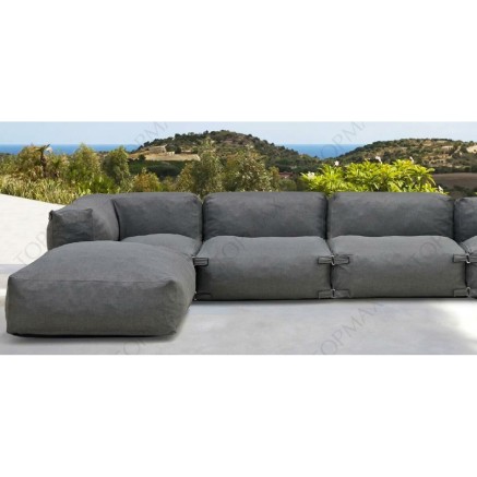 Pouffe Home ESPRIT Grey 87 x 87 x 32 cm 2