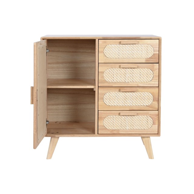 Buffet Home ESPRIT Naturel Métal Rotin Bois d'hévéa 73,5 x 35 x 78