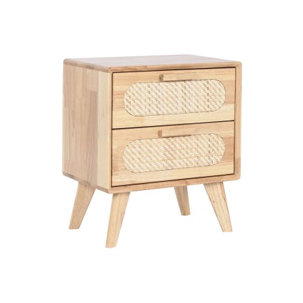 Nachtkastje Home ESPRIT Hout Metaal Rotan 40 x 30 x 48 cm