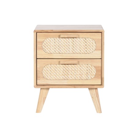 Nachttisch Home ESPRIT Holz Metall Rattan 40 x 30 x 48 cm