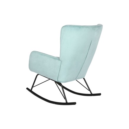 Mecedora Home ESPRIT Negro Azul cielo Poliéster Metal 68 x 90 x 92 cm 2