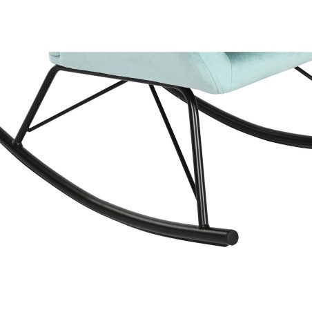 Schommelstoel Home ESPRIT Zwart Hemelsblauw Polyester Metaal 68 x 90 x