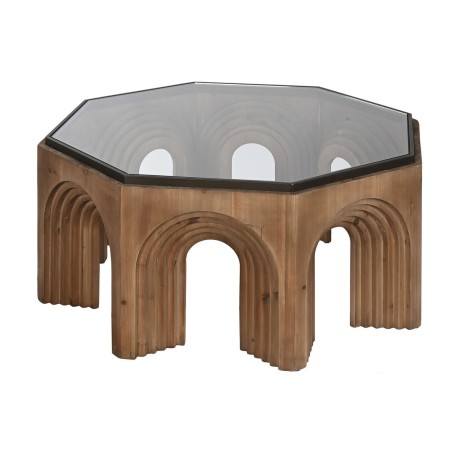 Tavolino da Caffè Home ESPRIT Cristallo Legno di abete 99 x 99 x 46 c