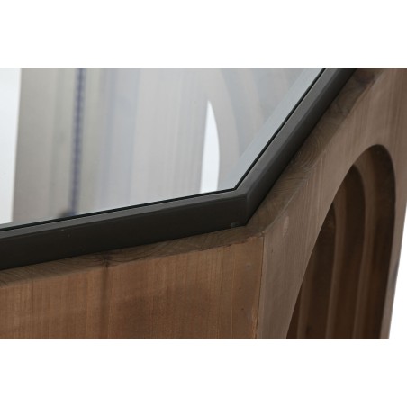 Mesa de Centro Home ESPRIT Cristal Madera de abeto 99 x 99 x 46 cm