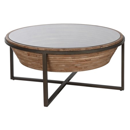 Hoofdtafel Home ESPRIT Kristal Sparrenhout 102 x 102 x 46 cm