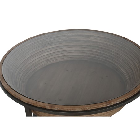 Hoofdtafel Home ESPRIT Kristal Sparrenhout 102 x 102 x 46 cm