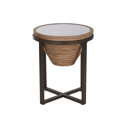Side table Home ESPRIT Black Natural Crystal Fir 46 x 46 x 55,5 cm 2