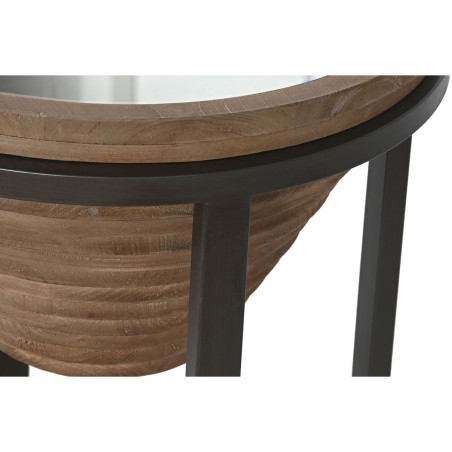 Bijzettafel Home ESPRIT Zwart Natuurlijk Kristal Spar 46 x 46 x 55,5 c