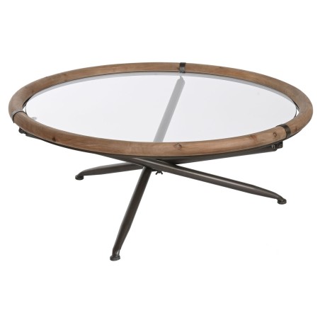 Tavolino da Caffè Home ESPRIT Cristallo Legno di abete 100 x 100 x 40