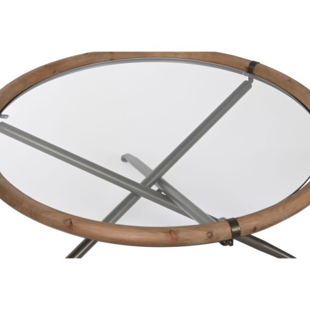Tavolino da Caffè Home ESPRIT Cristallo Legno di abete 100 x 100 x 40