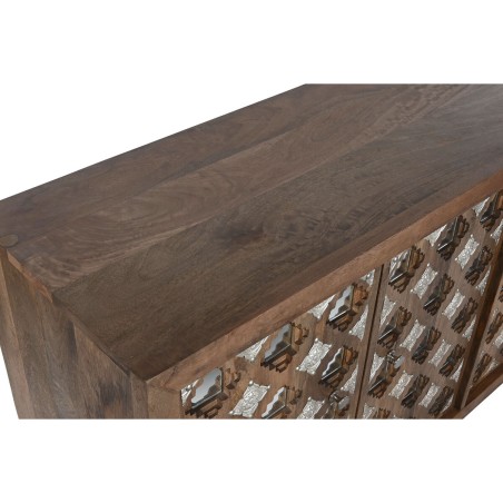 Aparador Home ESPRIT Marrón Negro Plateado Natural Madera de mango Es