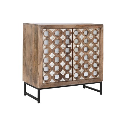 Sideboard Home ESPRIT Brown Black Silver Natural Mango wood Mirror 80