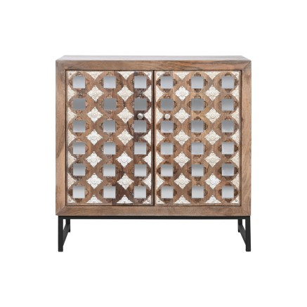 Buffet Home ESPRIT Marron Noir Argenté Naturel Bois de manguier Miroi 2