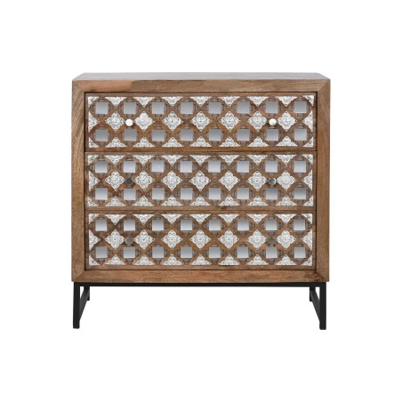 Chest of drawers Home ESPRIT Brown Black Silver Mango wood Mirror Indi